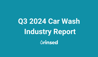 Image that reads "Q3 2024 Car Wash Industry Report" with a Rinsed logo at the bottom